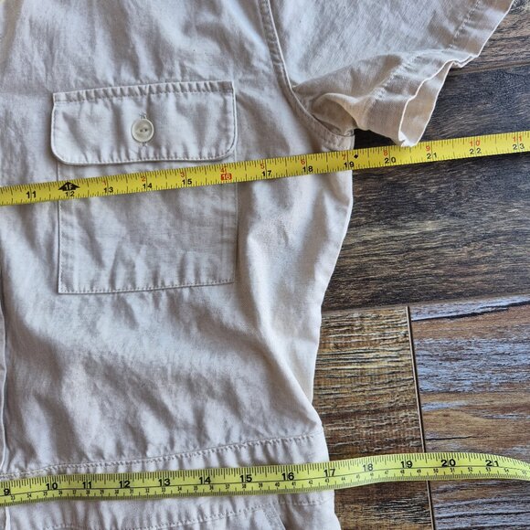 Outerknown S.E.A. Sea Jumpsuit Organic Cotton Linen Blend Button Natural Beige - Picture 13 of 14